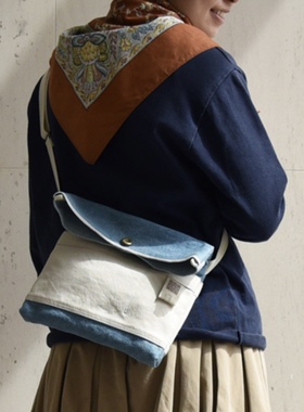 日本代购直邮 genten 帆布单肩斜挎包 43707