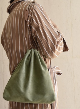 日本代购直邮 genten 束口包 猪皮 单肩 43650 大号