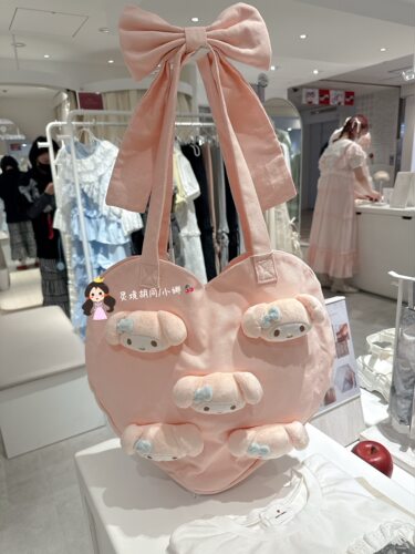 日本购直邮 三丽鸥merryjenny联名美乐蒂库洛米爱心包 托特包