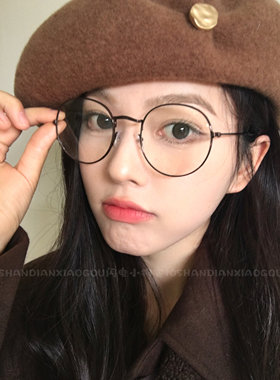 百搭经典^修饰脸型不挑人！细框超轻古铜色小圆镜小清新