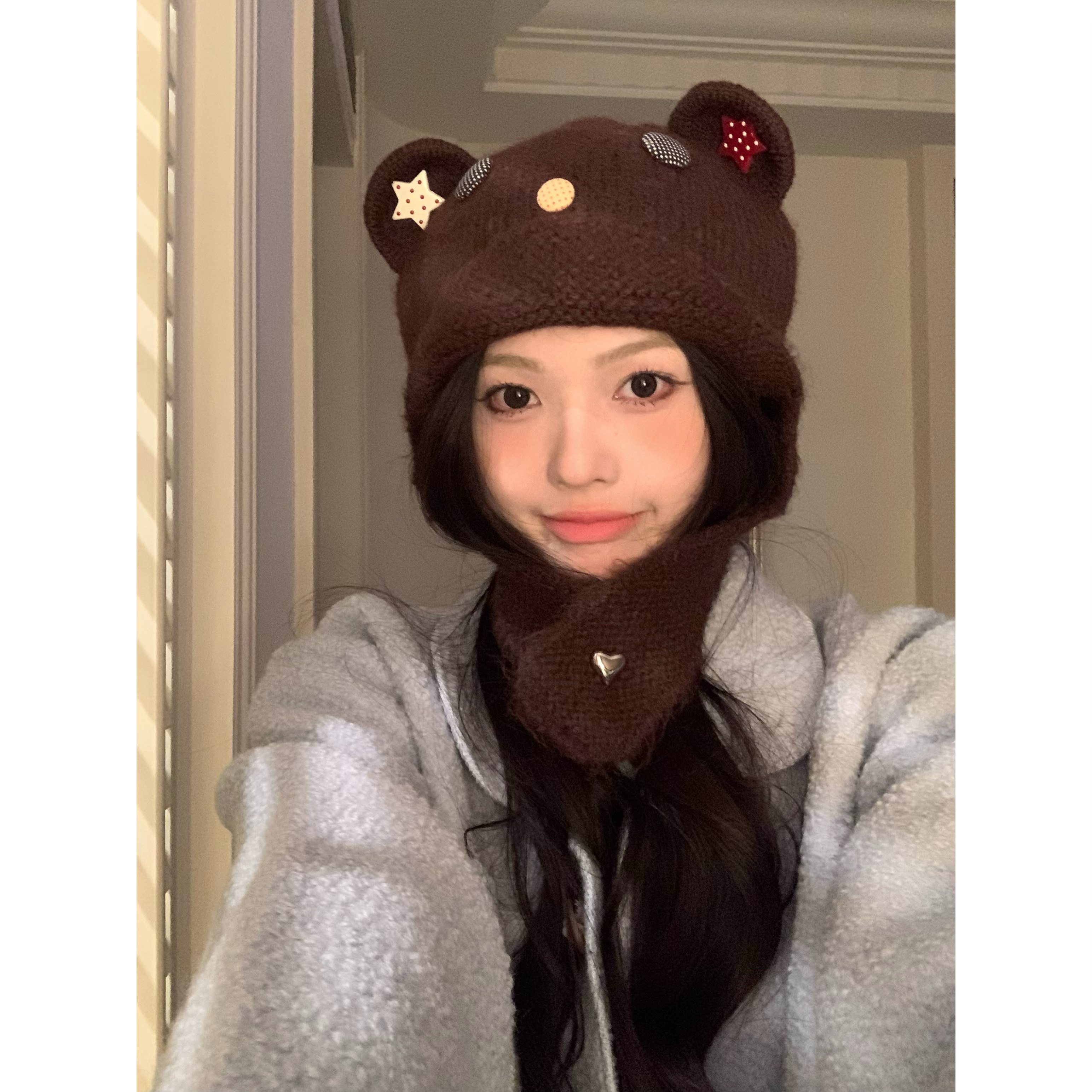 闪电小狗自制原创小熊帽｜含羊毛日系可爱小熊耳朵毛线帽女秋冬,服饰配件/皮带/帽子/围巾,帽子,淘宝优惠券,粉丝福利购,淘宝优惠卷