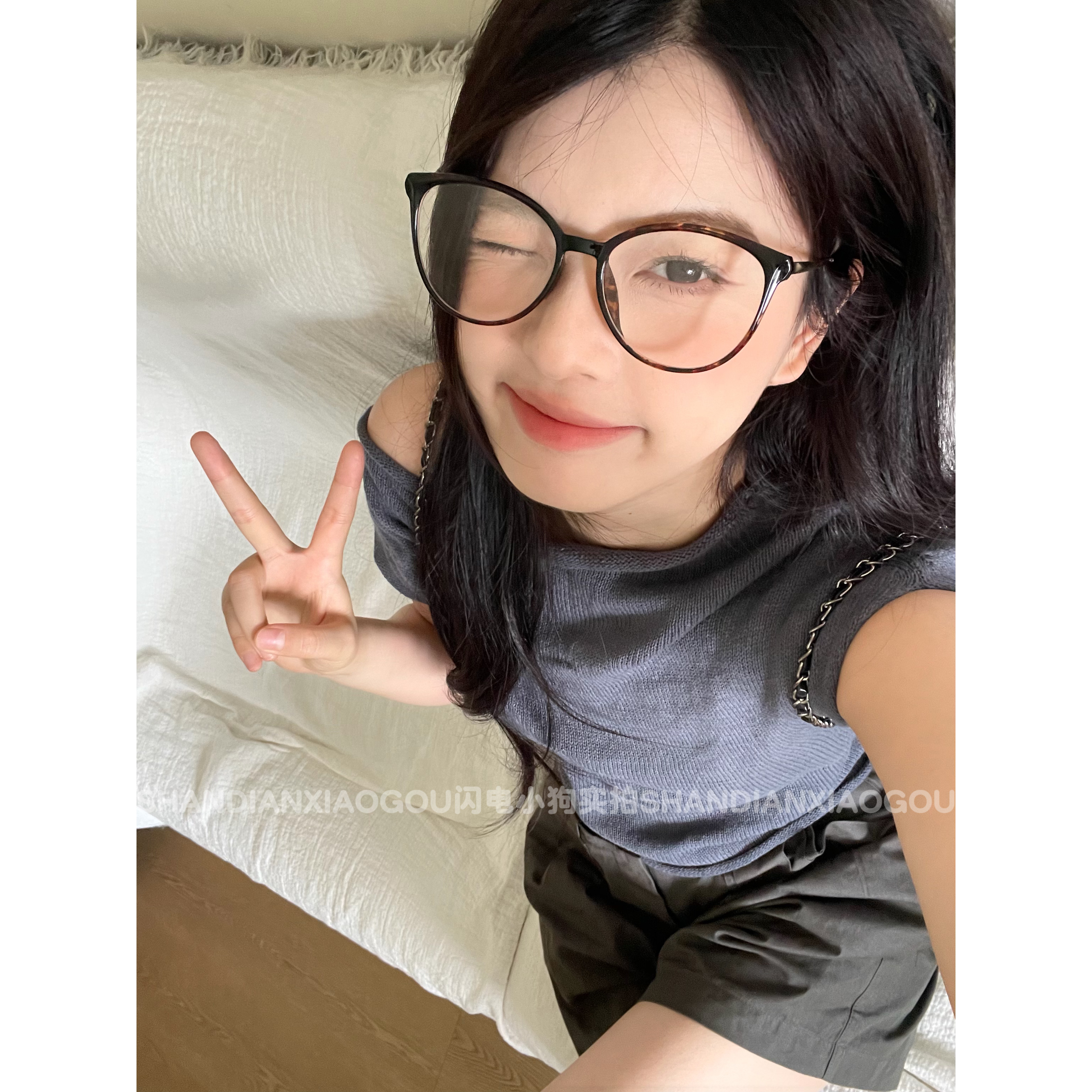 素颜大框眼镜*蝴蝶镜个性猫眼眼镜女装饰镜超轻复古百搭显脸小