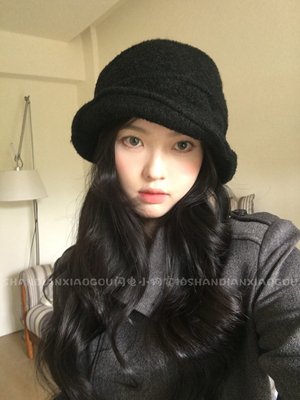 小众设计师款毛呢渔夫帽*可凹造型帽檐秋冬帽子小众显脸小