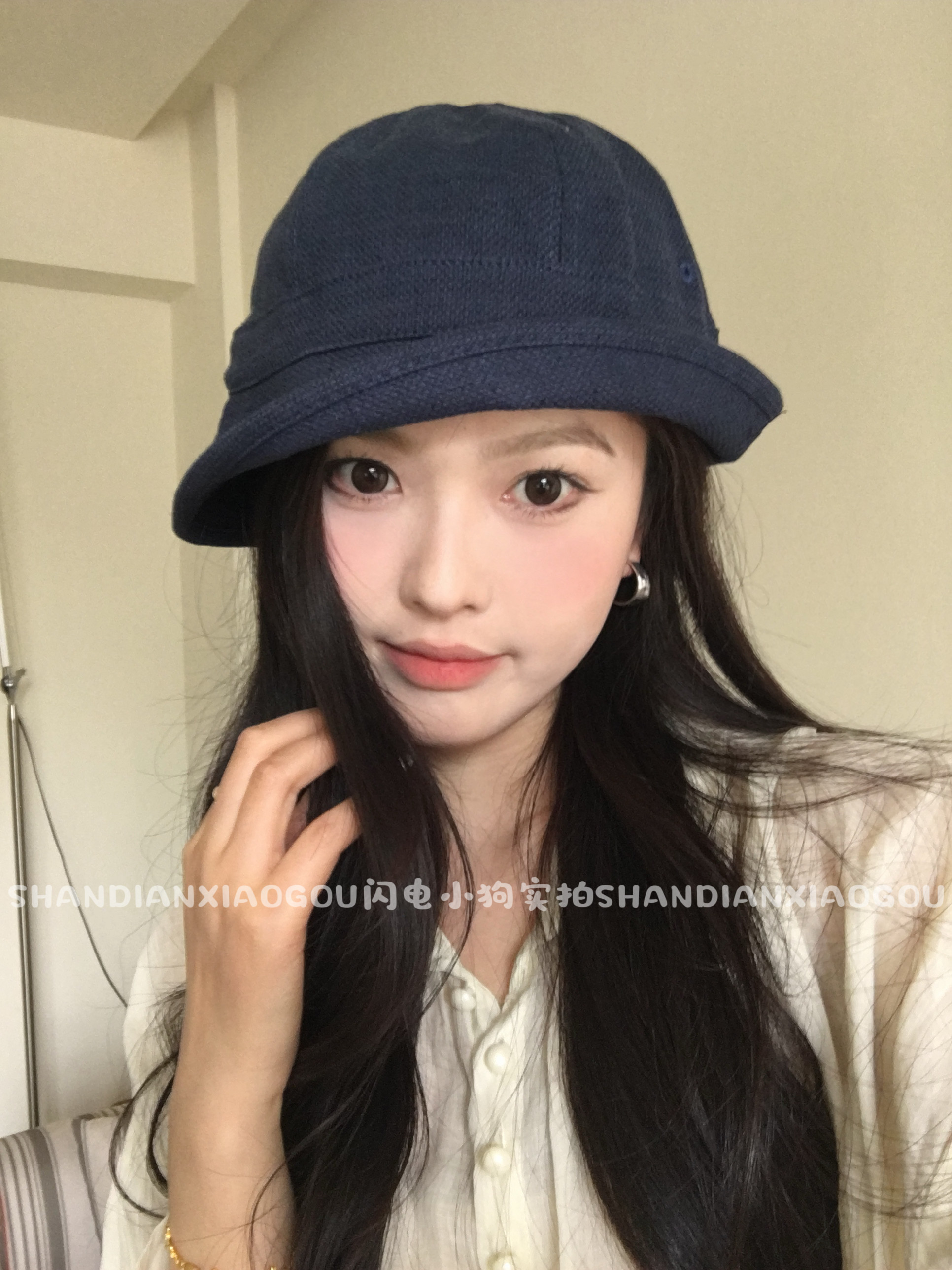 圆顶渔夫帽 棉麻韩版ins风渔夫帽女夏季遮阳帽百搭潮时尚显脸小文