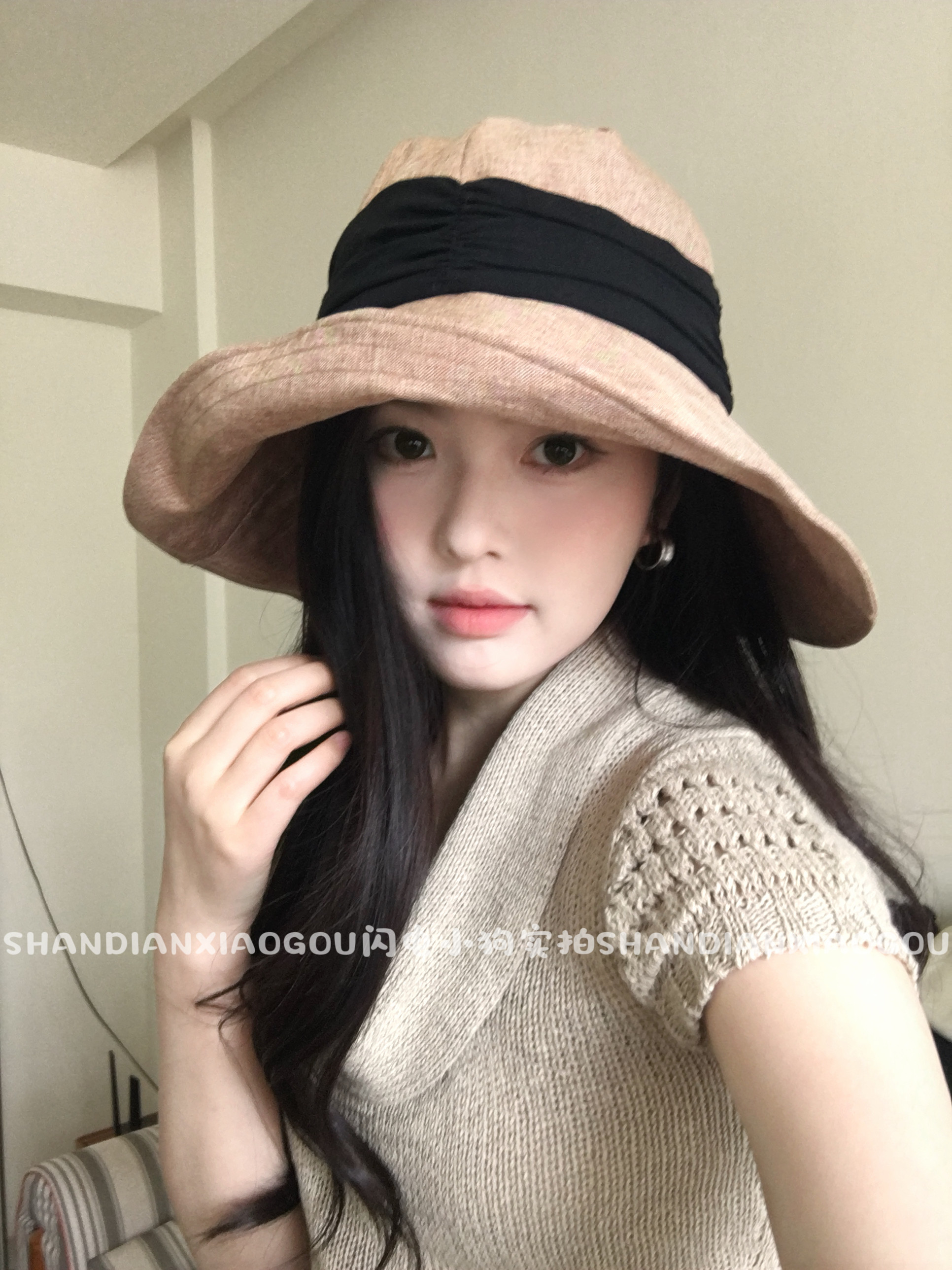 可卷边好收纳*大帽檐简约百搭显脸小女士夏季日系遮阳渔夫帽图片