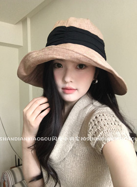 可卷边好收纳*大帽檐简约百搭显脸小女士夏季日系遮阳渔夫帽