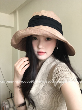 可卷边好收纳*大帽檐简约百搭显脸小女士夏季日系遮阳渔夫帽