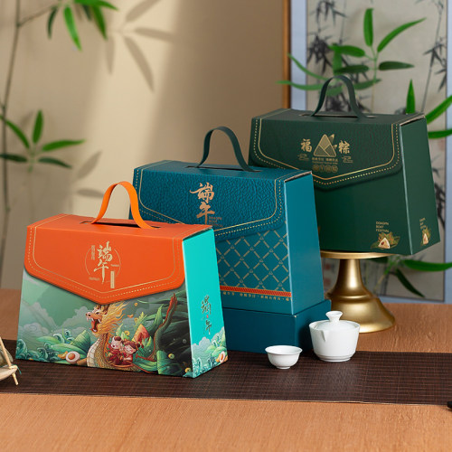 新款端午节粽子礼盒外包装中国风手提创意礼品袋纸盒空盒子可定制
