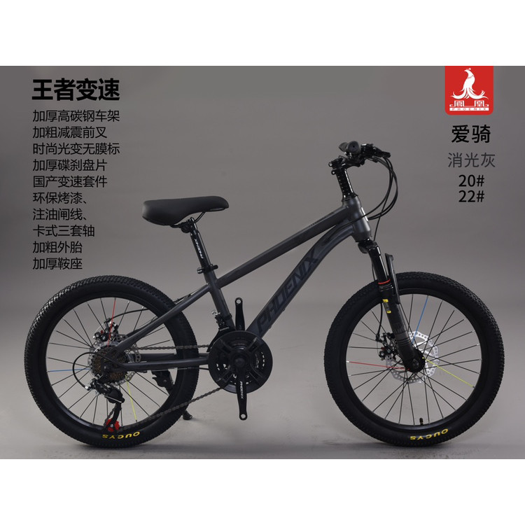 凤凰儿童自行车6-8-10-12岁中大童男女孩20寸22寸变速山地车