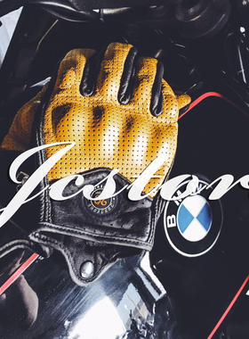 「原创」真皮山羊皮哈雷摩托春秋冬季透气复古机车骑行手套男女