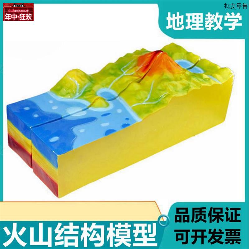 火山模型爆发喷发展示地质结构板块m构造地表形态地貌褶皱断层地