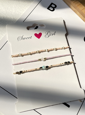 极细的手链情侣天河石珍珠甜美