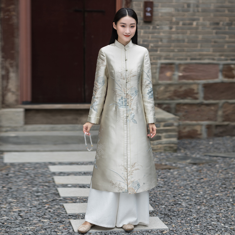 禅服女秋冬加绒茶服改良旗袍加厚棉衣中国风棉袄古风中式唐装上衣