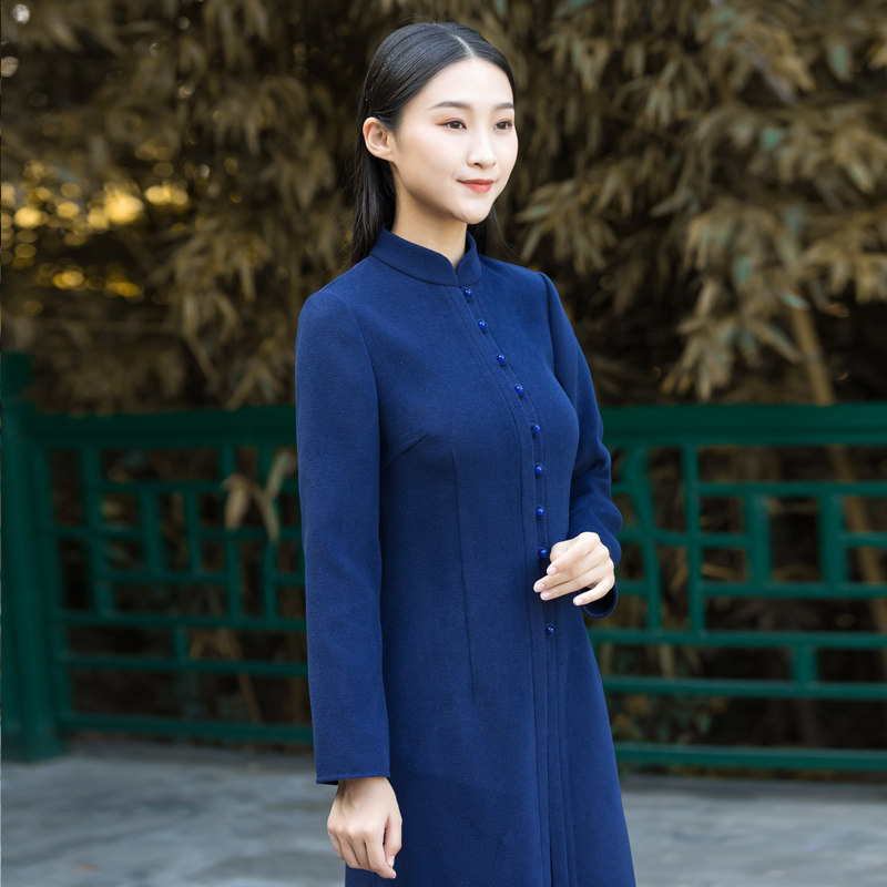 禅服女中国风唐装改良旗袍上衣两件套服装禅意斜纹呢子女装春套装