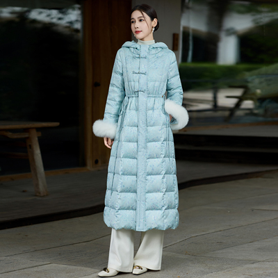 森莲连帽羽绒服加厚保暖白鸭绒女