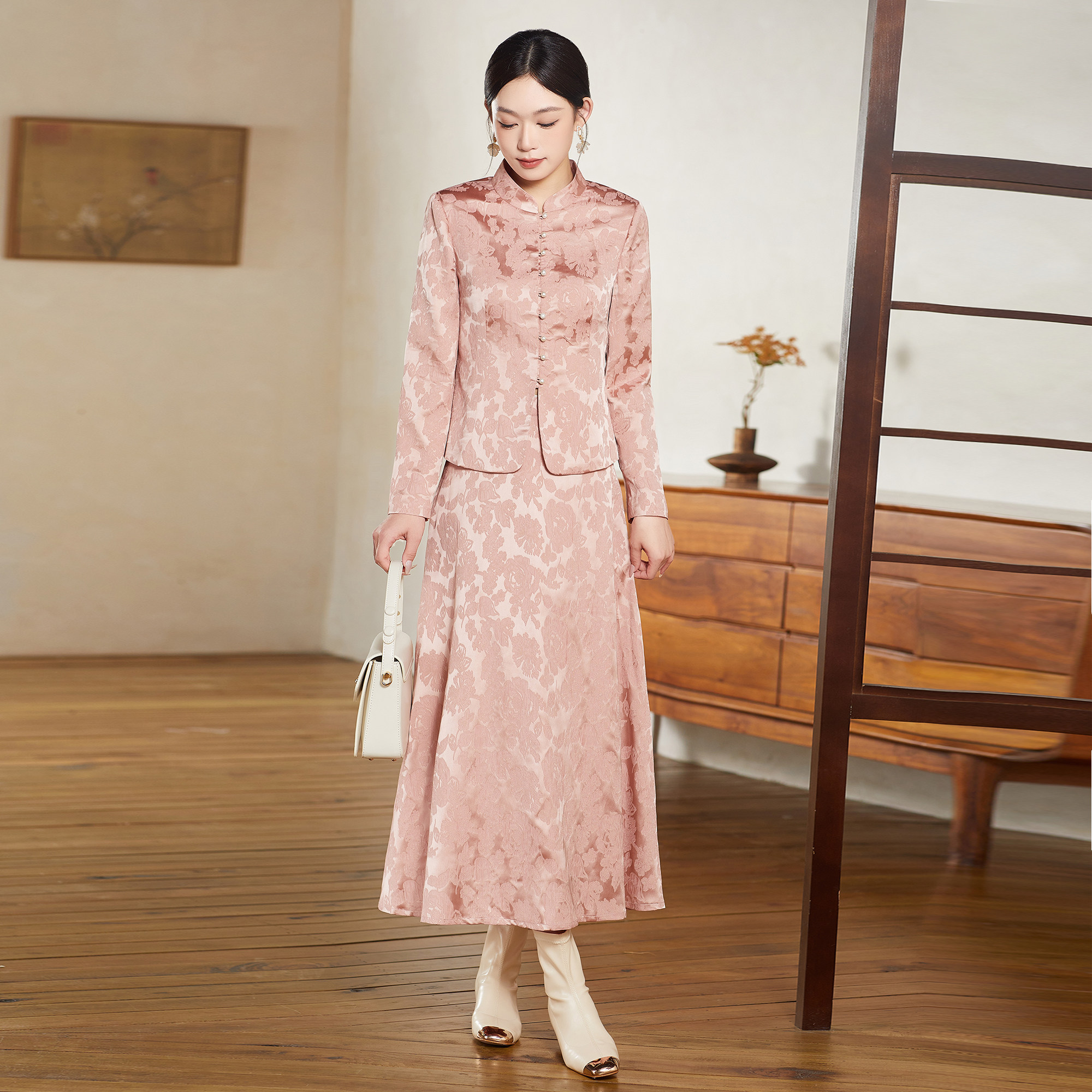 森莲改良中式禅服茶服套装图片