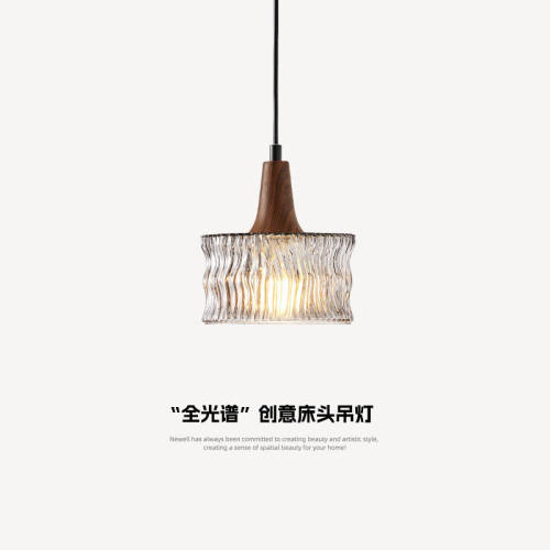 中古风玻璃餐厅吊灯意式极简餐桌吧台灯全光谱护眼高级感饭桌灯