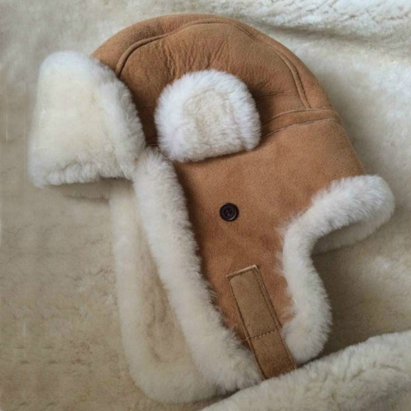 雷锋帽澳洲美利奴羊皮毛一体冬季