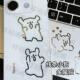 可爱线条小狗3d立体金属贴毛毛狗笔记本平板耳机装 饰防水贴纸