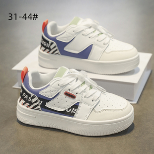 秋季皮面儿童板鞋男童鞋子中大童40码新款小学生青少年运动休闲鞋