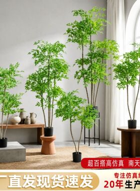 仿真南天竹绿植盆栽仿生植物摆件商场客厅家居软装饰落地盆景假树