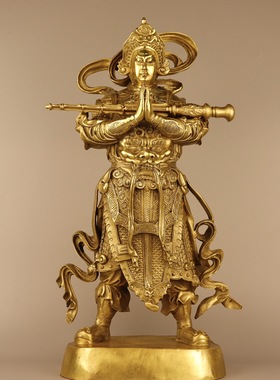 黄铜韦陀摆件 家居装饰创意礼品工艺品 一件代发 铜摆件