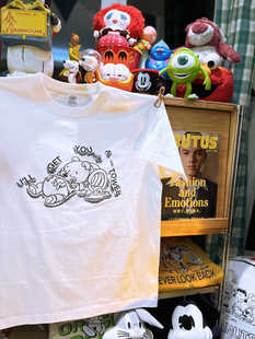 复古vintage 短袖 睡觉 小领口宽松休闲纯棉男女款 小熊 美式