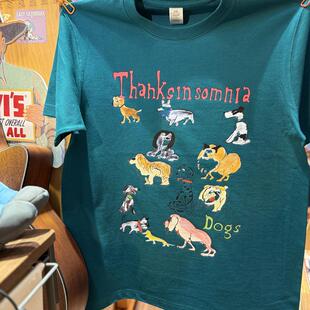 纯棉265克重磅圆领情侣T恤短袖 美式 趣味狗狗全员 vintage 复古