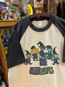 趣味绿精灵 阿美咔叽 vintage 拼色插肩粗棉300克重磅厚男女情侣T