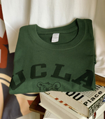 男女款 美式 复古vintage丛林绿古着感做旧圆领厚实重磅短袖 情侣T恤