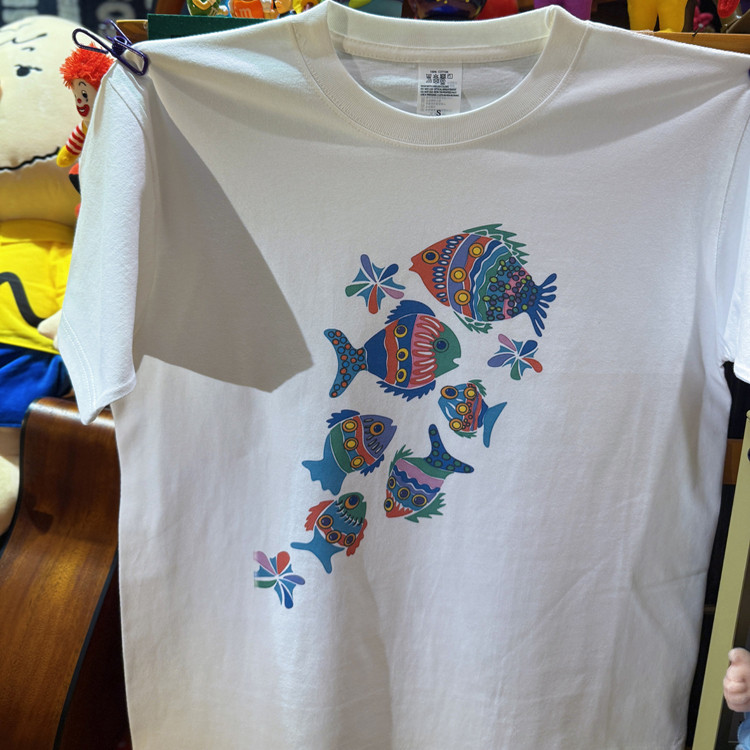 美式复古vintage 趣味彩色小鱼 小领口宽松休闲纯棉男女款短袖T,女装/女士精品,T恤,淘宝优惠券,粉丝福利购,淘宝优惠卷