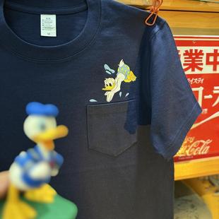 复古 纯棉265克重磅情侣T恤短袖 vintage 动漫唐老鸭 口袋 经典 美式