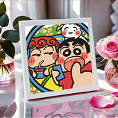 正方形新款 生日礼物 蜡笔小新钻石画diy儿童钻石贴画创意2025新款