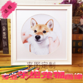 手绘宠物素描彩铅画像定制猫咪狗狗爱犬动物画萌宠画画铅笔鸟乌龟