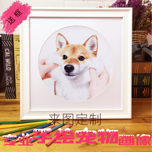 手绘宠物素描彩铅画像定制猫咪狗狗爱犬动物画萌宠画画铅笔鸟乌龟 - 封面