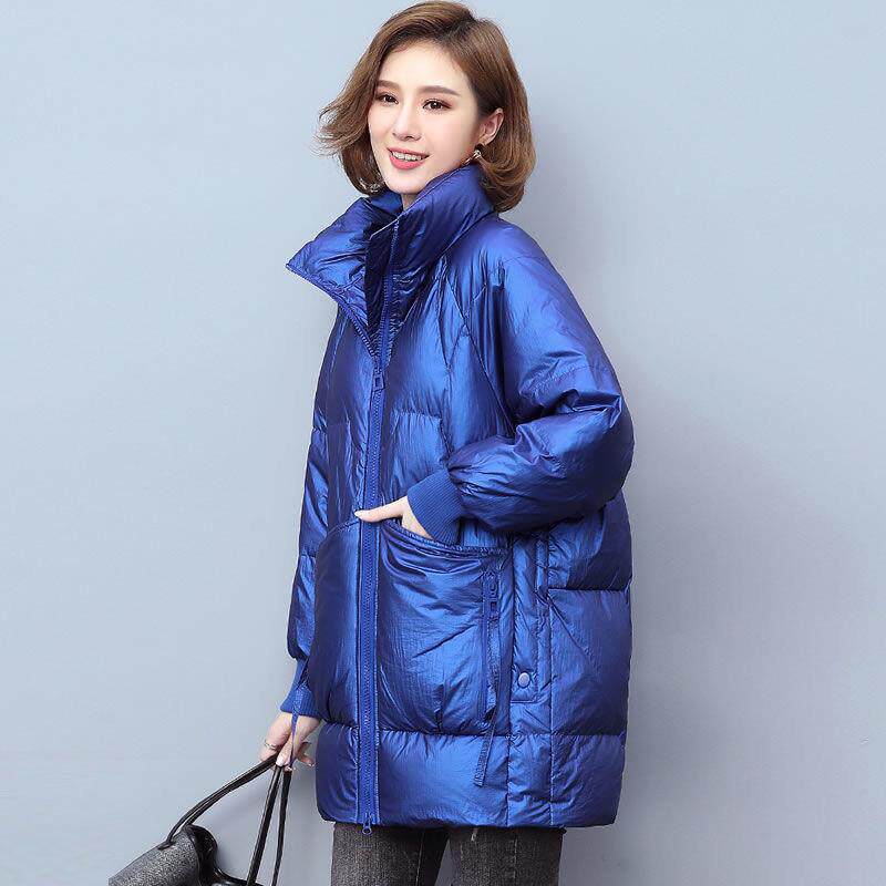 羽绒棉服女2024年冬新款加厚棉袄中长款时尚韩版宽松立领棉衣外套