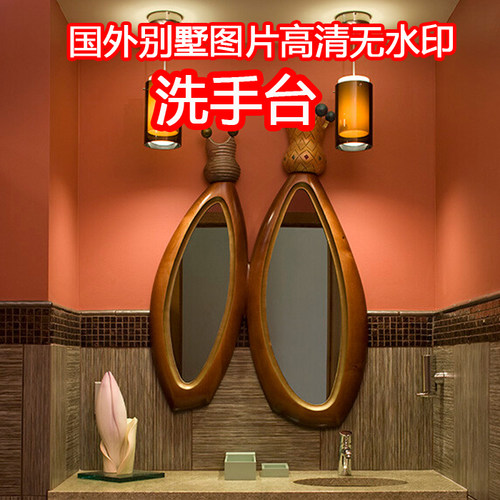 洗手台装修效果图农村住宅厕所洗手台干区别墅图片高清无水印图片