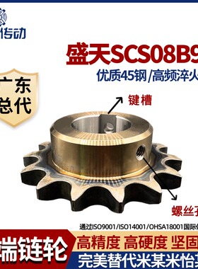 盛天SCS链轮 45号钢 加工成品 4分08B9齿 高精度耐磨损 申马传动
