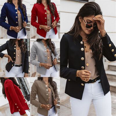 Short jacket with long sleeves slim breasted women coat 外套