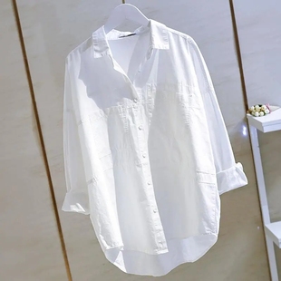 Korean style loose casual lapel shirt top 休闲衬衣双口袋女士