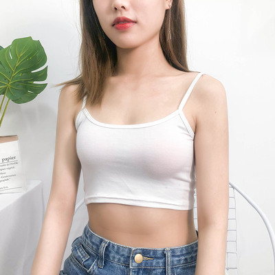 春夏莫代尔露脐短款吊带背心女