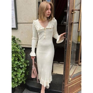 Lotus leaf edge splicing long skirt women 荷叶边拼接中长裙女