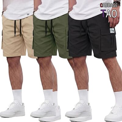 纯色工装五分裤男 Men solid color workwear five quarter pants