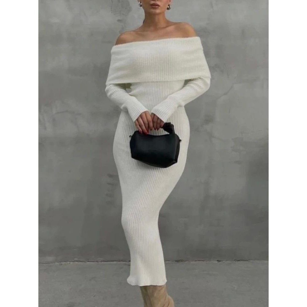 Single neck solid color hip hugging dress 一字领纯色包臀长裙,女装/女士精品,连衣裙,淘宝优惠券,粉丝福利购,淘宝优惠卷