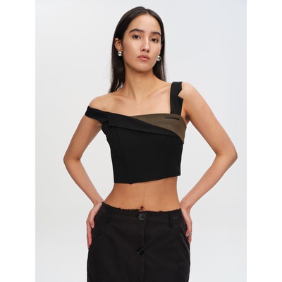 JOHNNYWU 不对称拼接设计感小众修身西装吊带