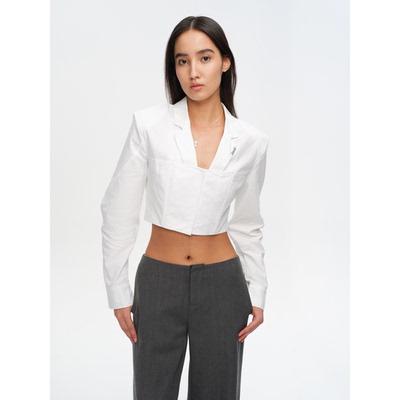 JOHNNYWU修身立体剪裁长袖衬衫