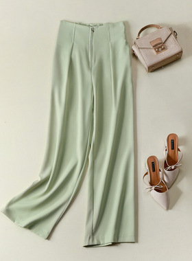 Long Pants Female Trousers Outwear Pure Color Stright Pants