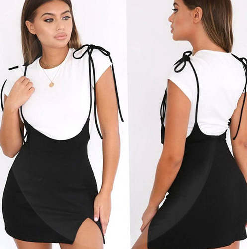 2020 new slim bag hip split dress