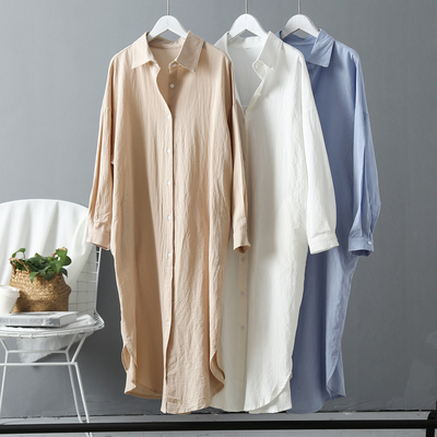 pring Autumn Casual Buttons Loose Clothes Robe Femme Vestido