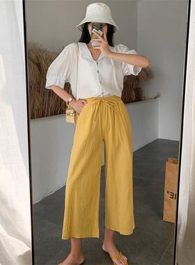 asual loose solid straight women pants soft pants for female